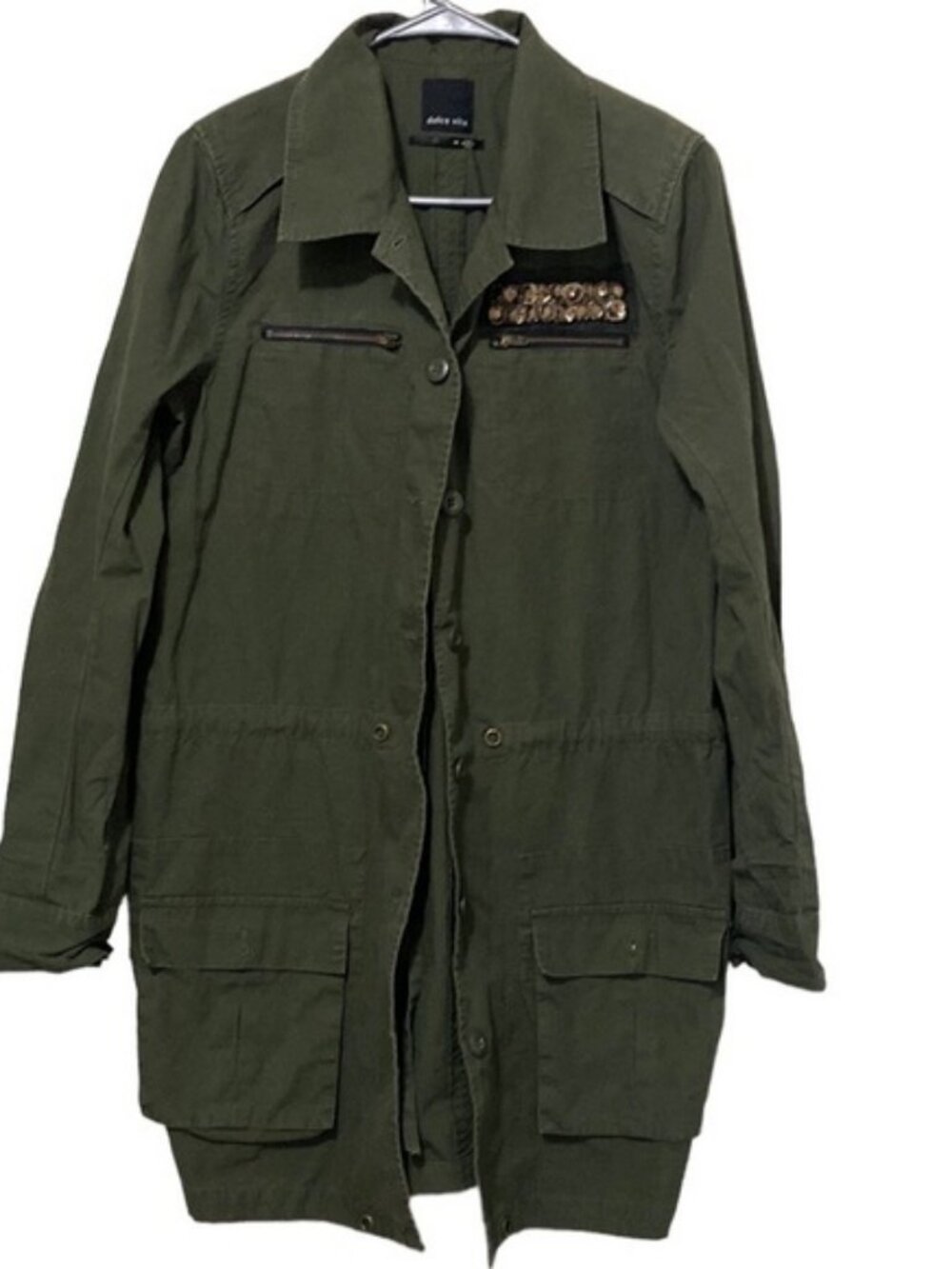 Dolce vita utility jacket women M button down green army vintage Y2K retro fall